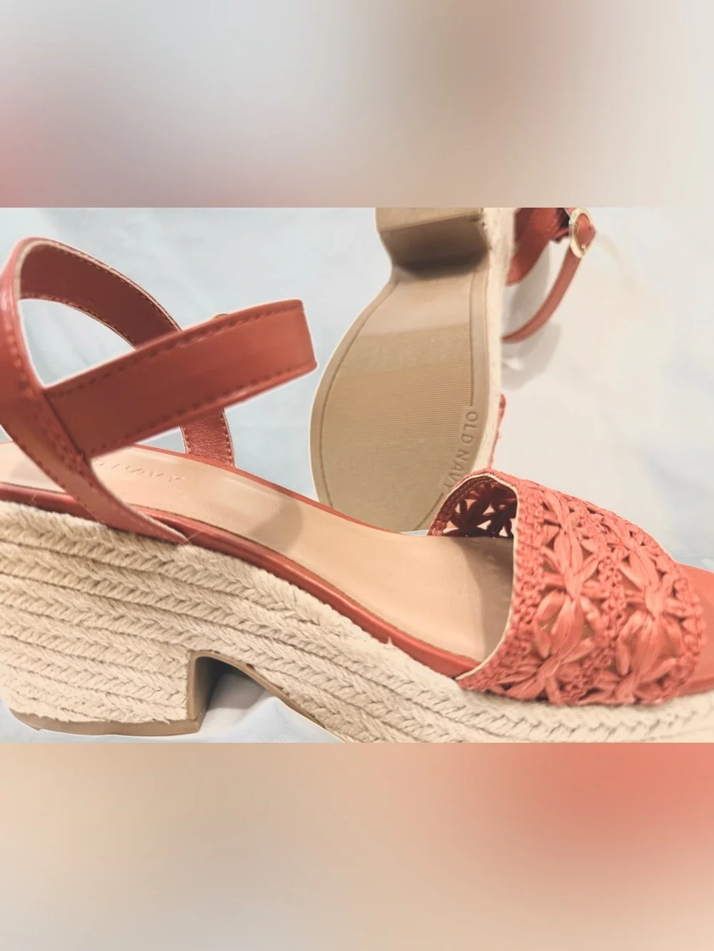 NWOB Old Navy Espadrille Platform Sandals With Platform Block Heel Size 6.5